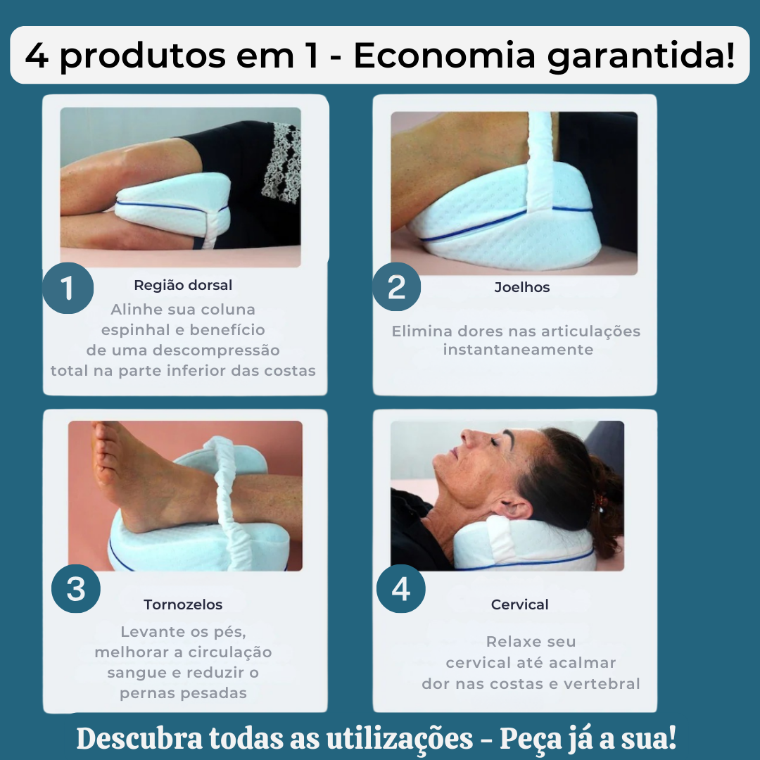 Almofada ortopédica para o joelho - Diga adeus à dor noturna 💤