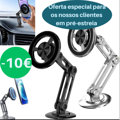 Suporte magnético universal 360° PRO – Proteja o seu telemóvel enquanto conduz!